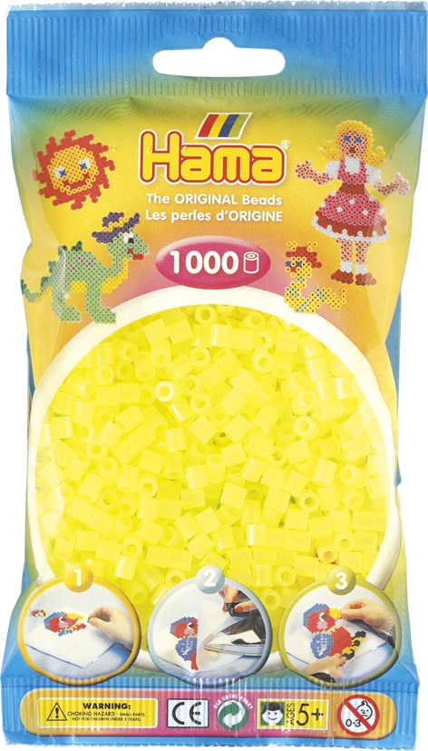 Hama Perler 1000 Stk Neon Gul Midi 207-34