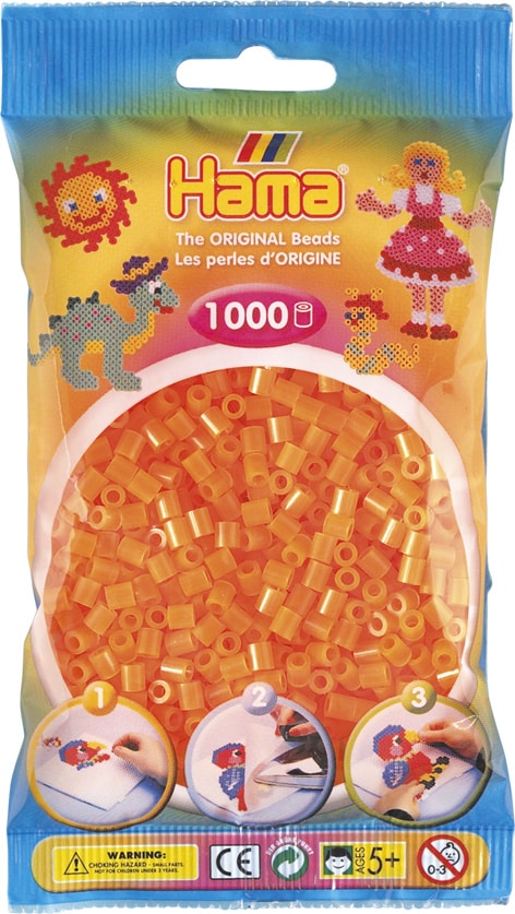 Hama Perler 1000 Stk Neon Orange Midi 207-38