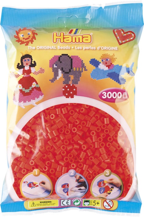 Hama Perler 3000 Stk Neon Rød Midi 201-35