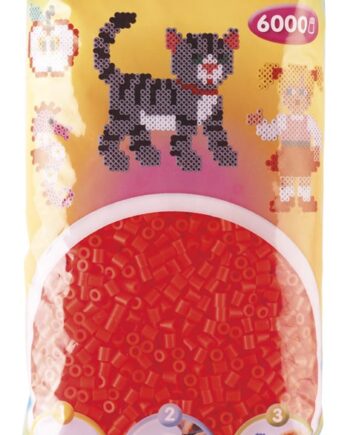 Hama Perler  6000 Stk Neon Rød Midi  205-35