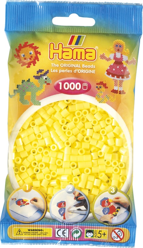 Hama Perler 1000 Stk Pastel Gul Midi 207-43
