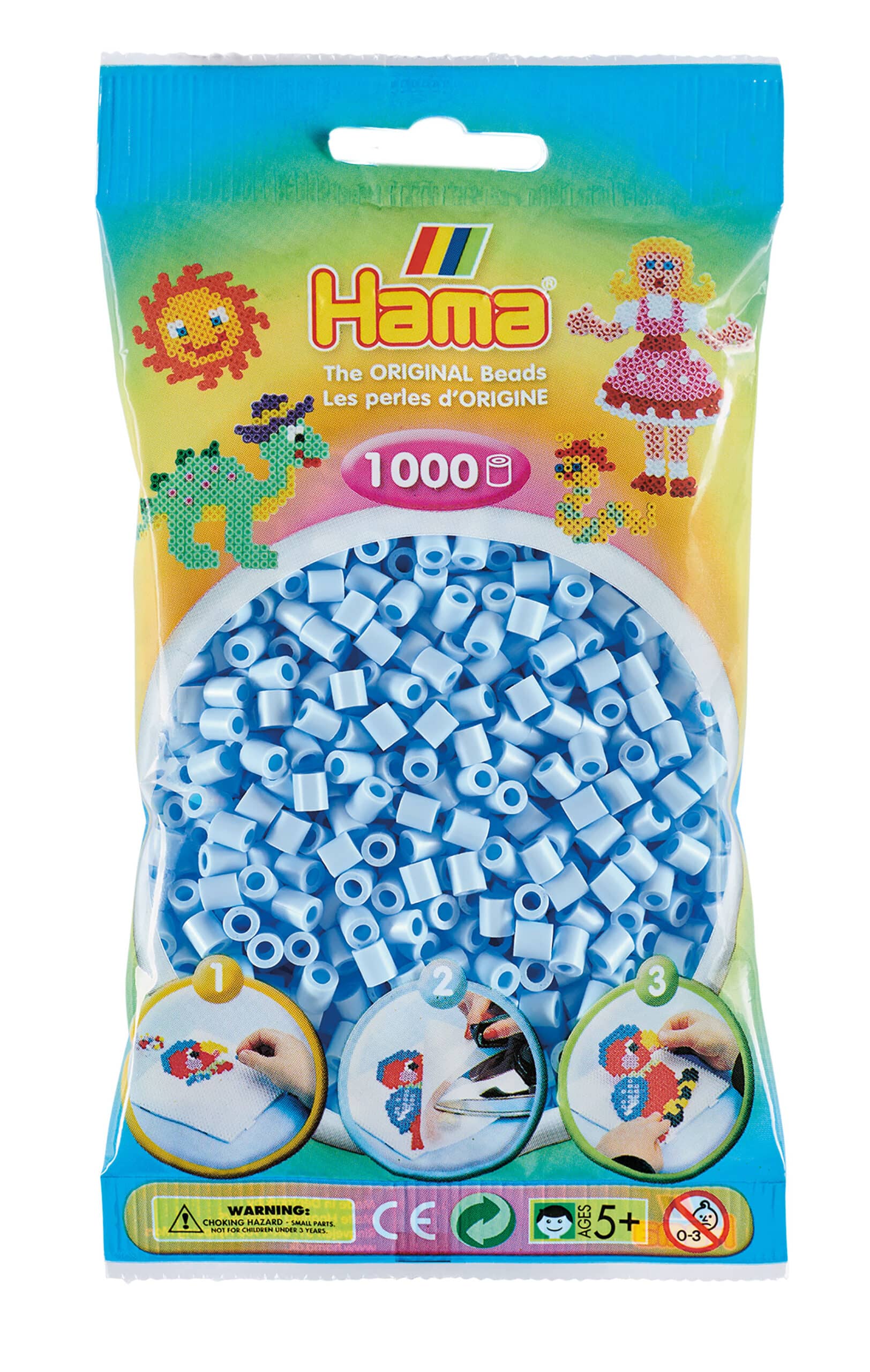 Hama Perler 1000 Stk Pastel Isblå Midi 207-97