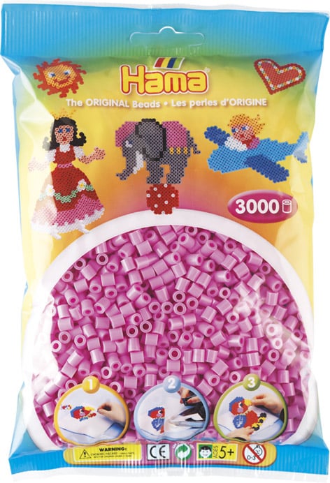 Hama Perler 3000 Stk Pastel Pink Midi 201-48