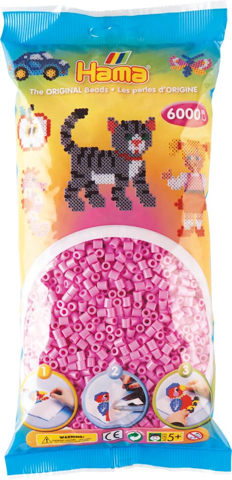 Hama Perler 6000 Stk Pastel Pink Midi 205-48