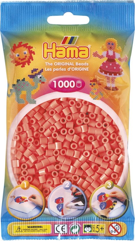 Hama Perler 1000 Stk Pastel Rød Midi 207-44