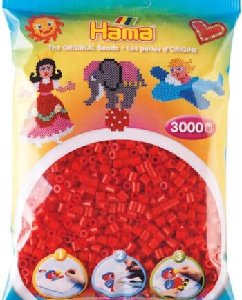 Hama Perler  3000 Stk Rød  Midi  201-05