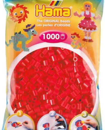 Hama Perler 1000 Stk Rød Midi  207-05
