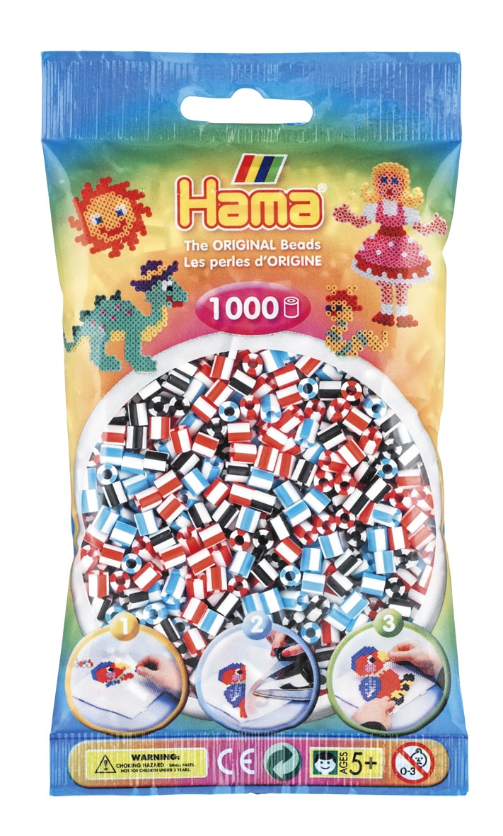 Hama Perler 1000 Stk Stribet Mix Farver Midi 207-91