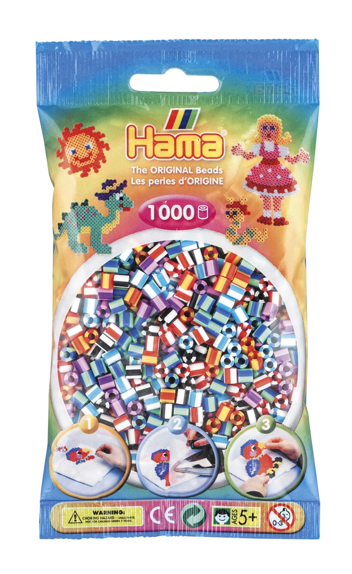 Hama Perler 1000 Stk Stribet Mix 90 Midi 207-90