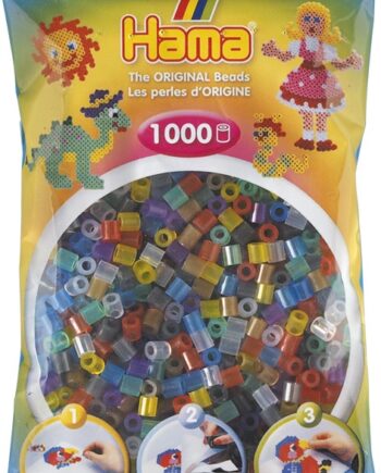 Hama Perler 1000 Stk Transp  Mix Midi  207-53