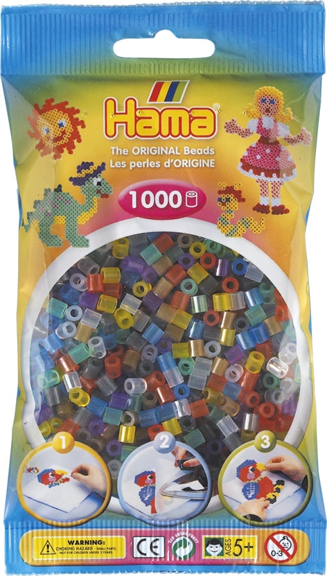 Hama Perler 1000 Stk Transp Mix Midi 207-53