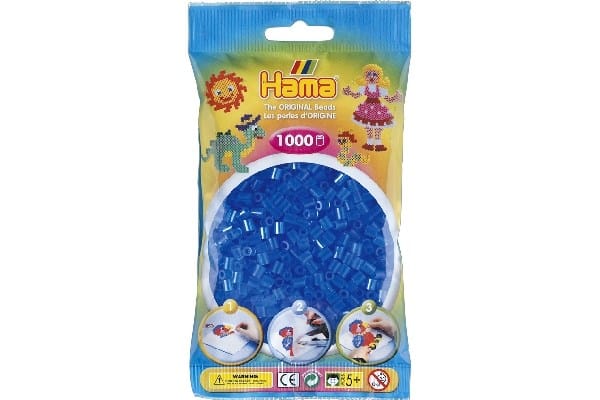 Hama Perler 1000 Stk Transparent Blå- Midi 207-15