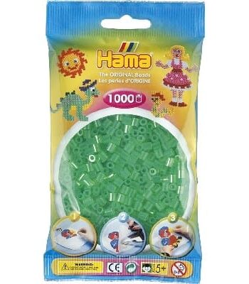 Hama Perler 1000 Stk Transparent Grøn- Midi  207-16