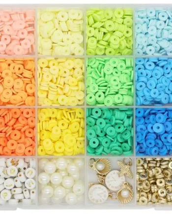 Heishi Fimo Perlemix Diy  Stor æske  Pastelfarve