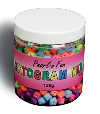 Pearl   Fun Mat Oktogram 8mm Ass Farver 125g