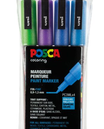 Posca Tusser Sæt Glitter Blå Grå Nuancer Pc-3m   Stk