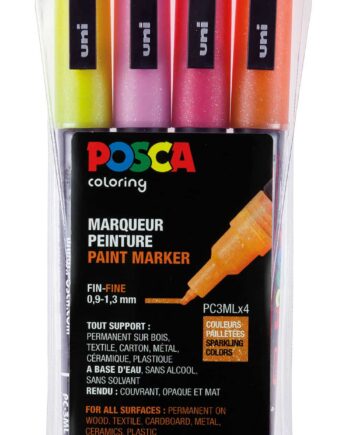 Posca Tusser Sæt Glitter Rødlige Nuancer Pc-3m   Stk