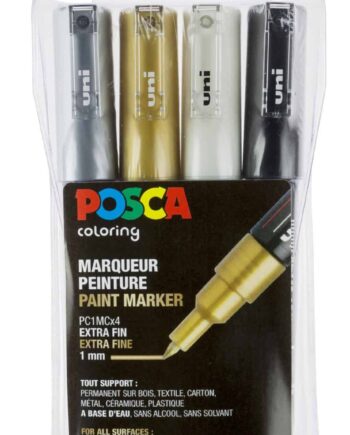 Posca Tusser Sæt Guld  Sølv  Hvid  Sort Pc-1m   Stk