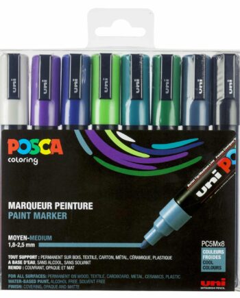Posca Tusser Sæt Kolde Farver Pc-5m   Stk