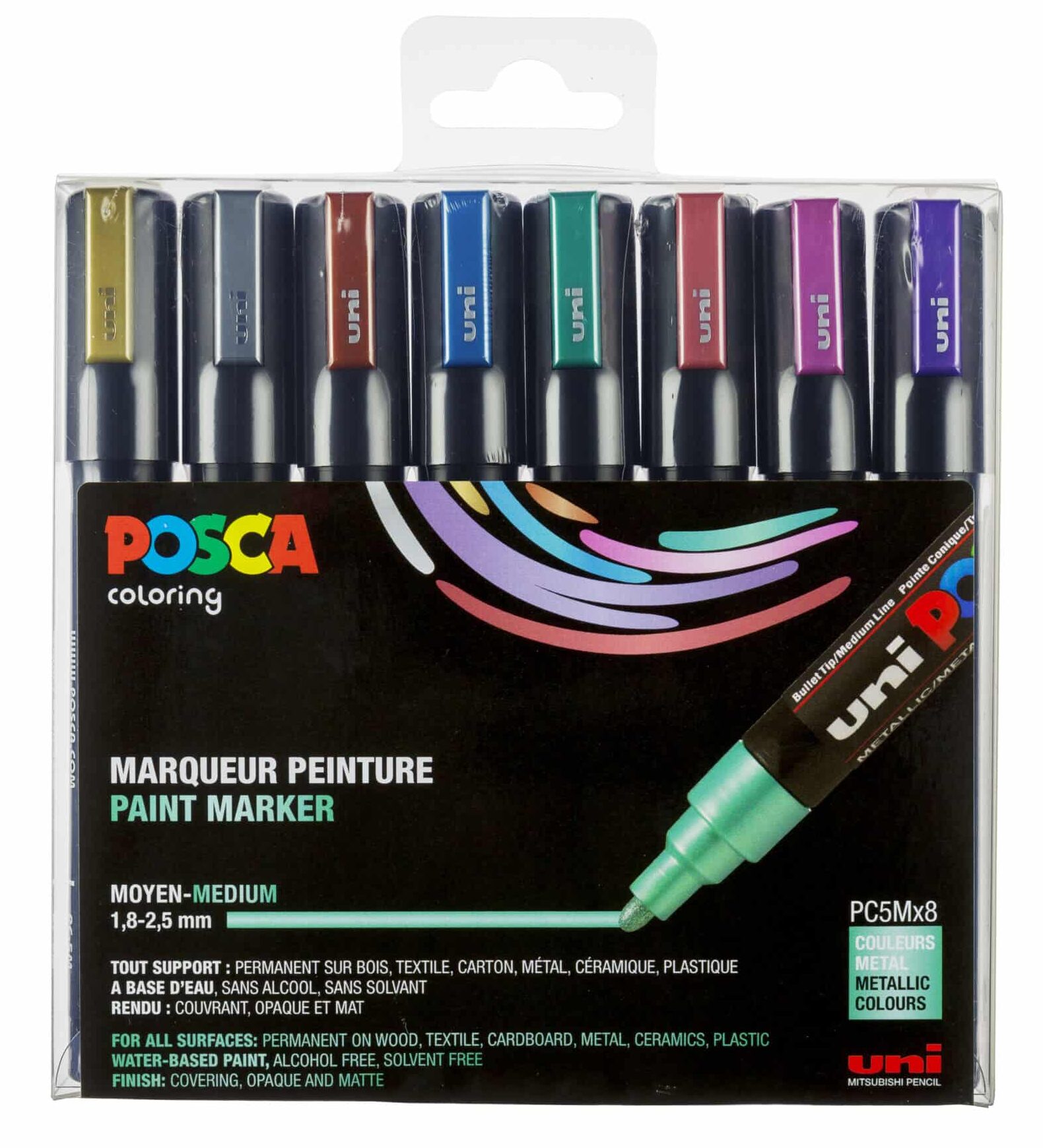Posca Tusser Sæt Metalliske Farver Pc-5m Stk