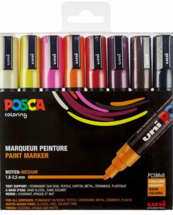 Posca Tusser Sæt Varme Farver Pc-5m   Stk