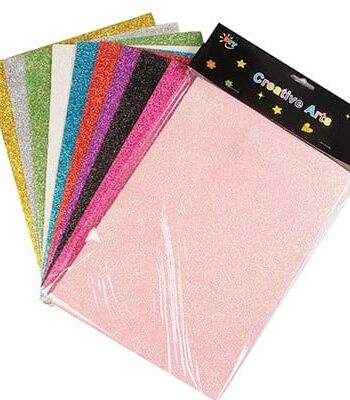 Skumplader A4 Glimmer Mix Farver 10stk