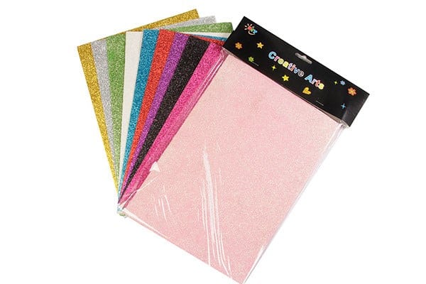 Skumplader A4 Glimmer Mix Farver 10stk