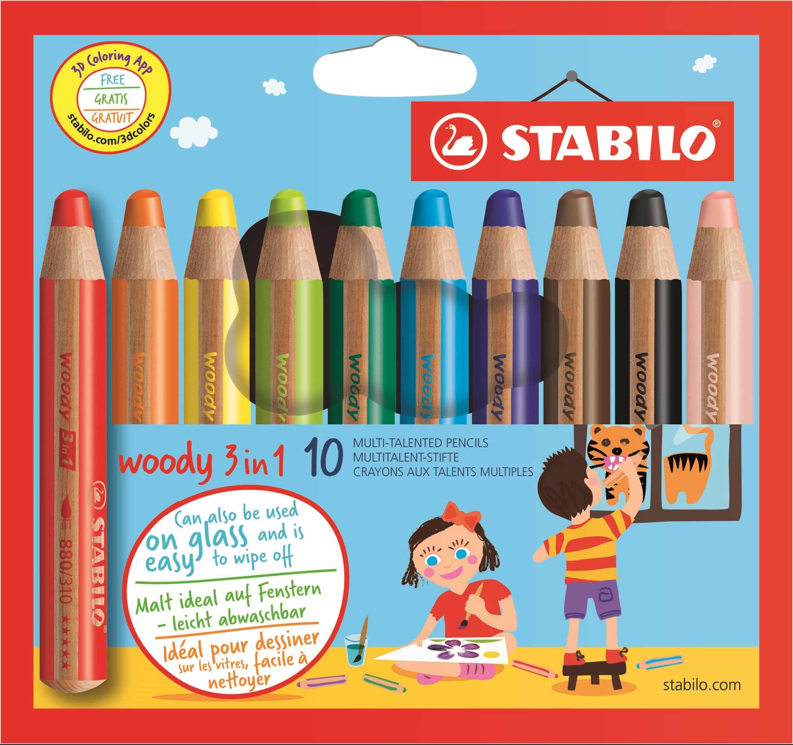 Stabilo Woody Kan Tegne På Glas 10 Stk