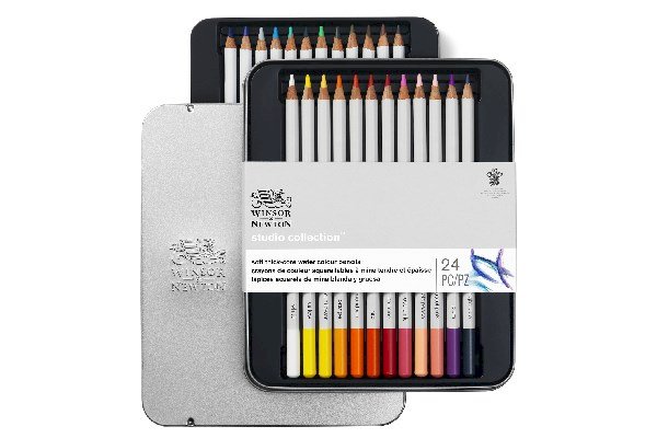 Winsor Newton Akvarel Farveblyanter 24stk Tin Box