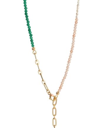 Enamel Copenhagen Halskæde Gabriella Green Peach Pearl