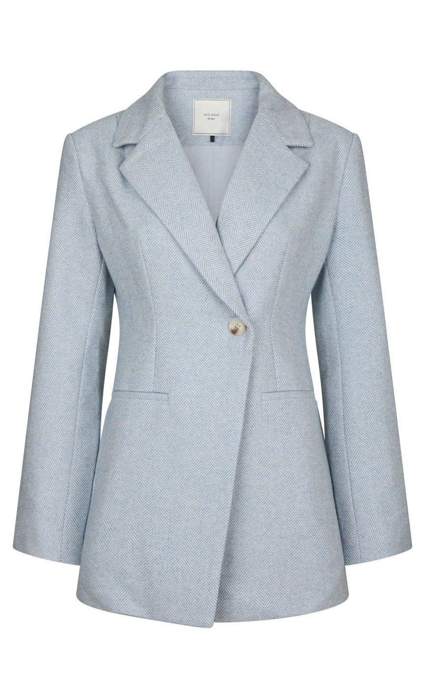 Neo Noir Blazer Bowie Herringbone Light Blue