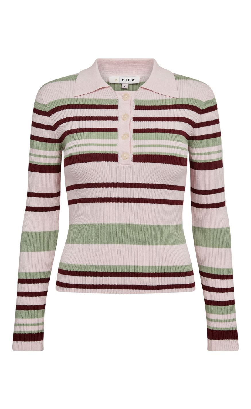 -view Bluse Fabi Polo Rose Burgundy Green
