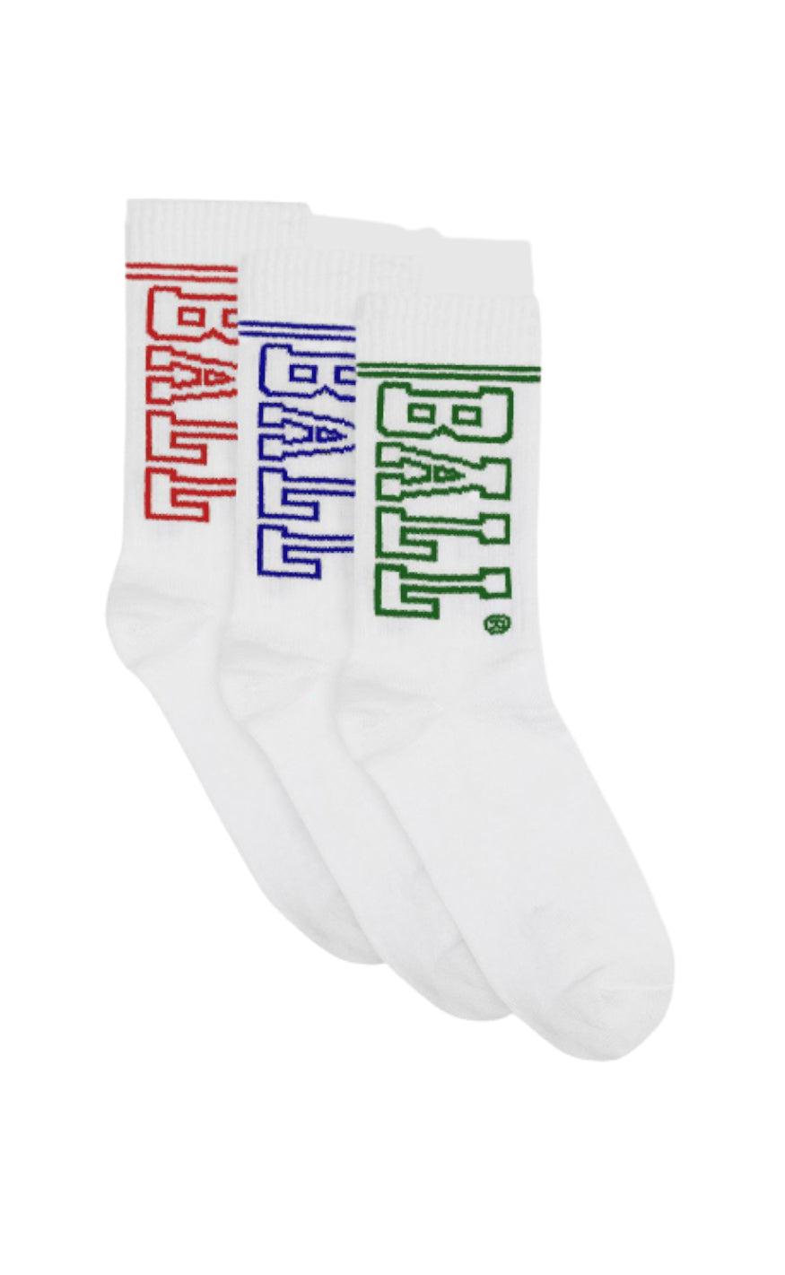 Ball Original Strømper   Pack White Multi Logo