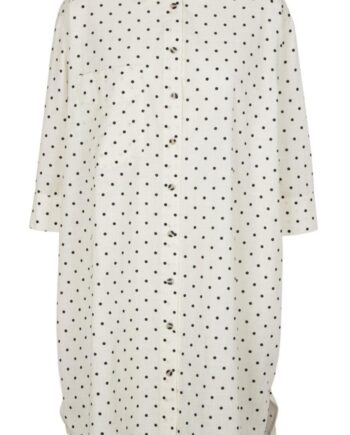Basic Apparel Skjortekjole Nora Dot Off White Black