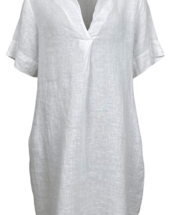 Black Colour Kjole Siena Linen Tunic -white
