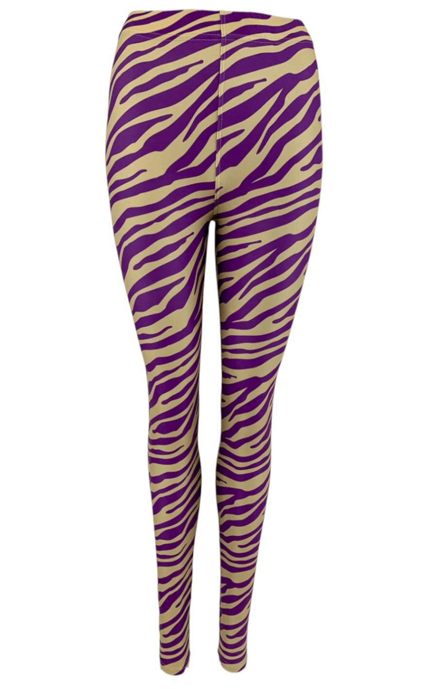 Black Colour Leggings Zen Zebra Purple