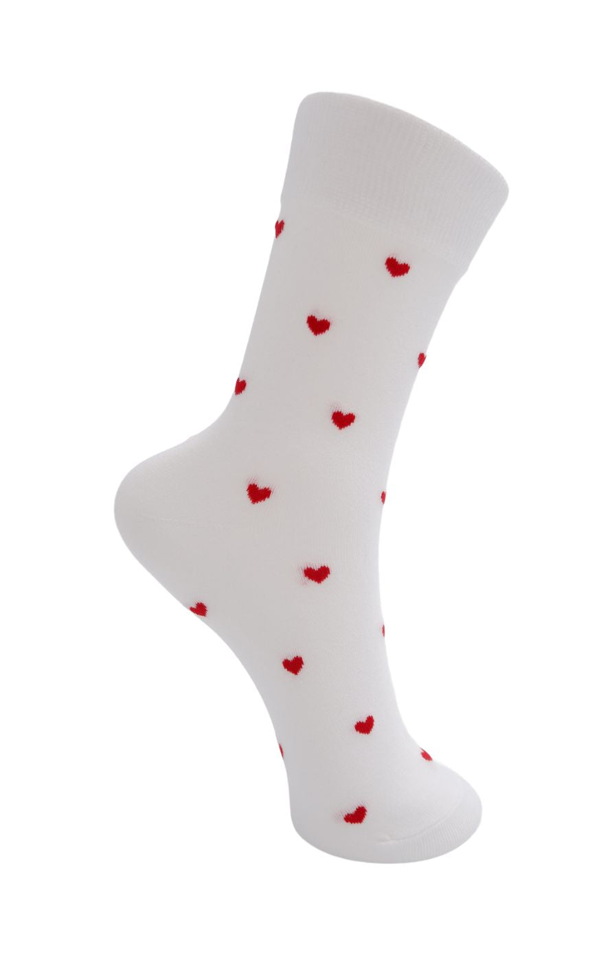 Black Colour Strømper Aurelia White    Red Hearts