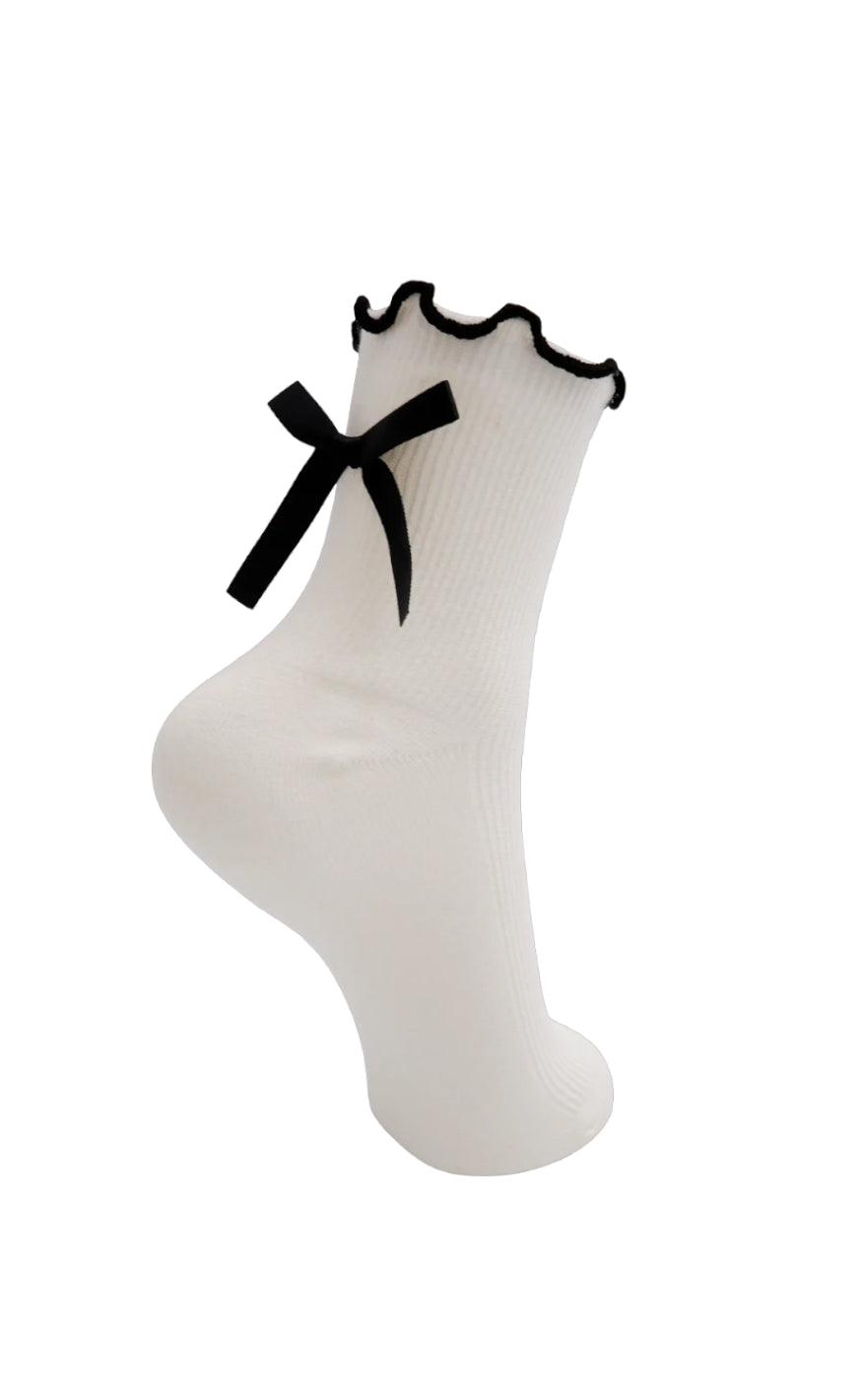 Black Colour Strømper Bassie White