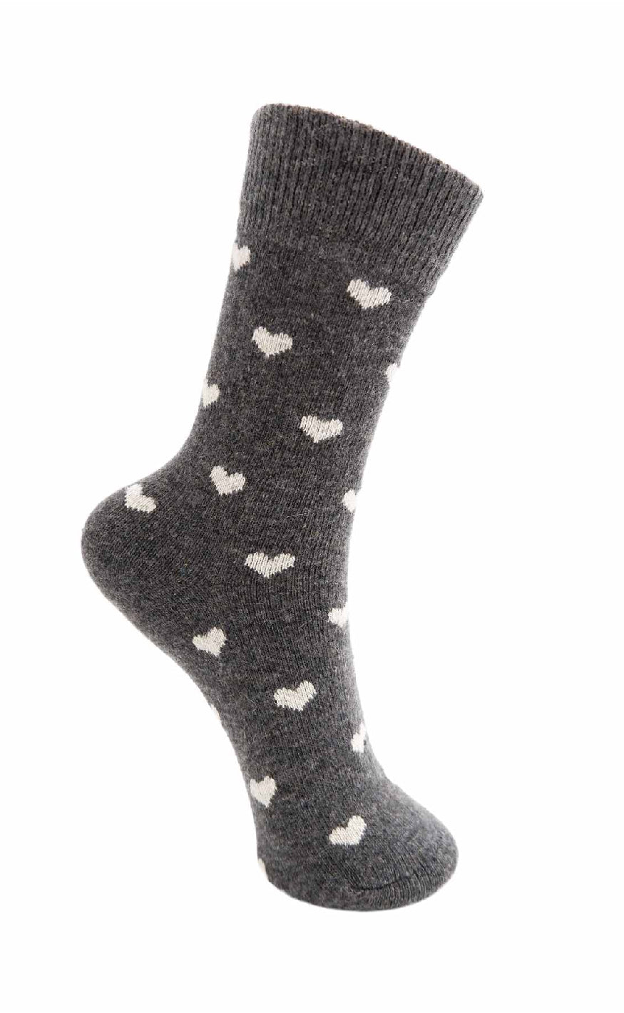 Black Colour Strømper Cai Heart Dk  Grey