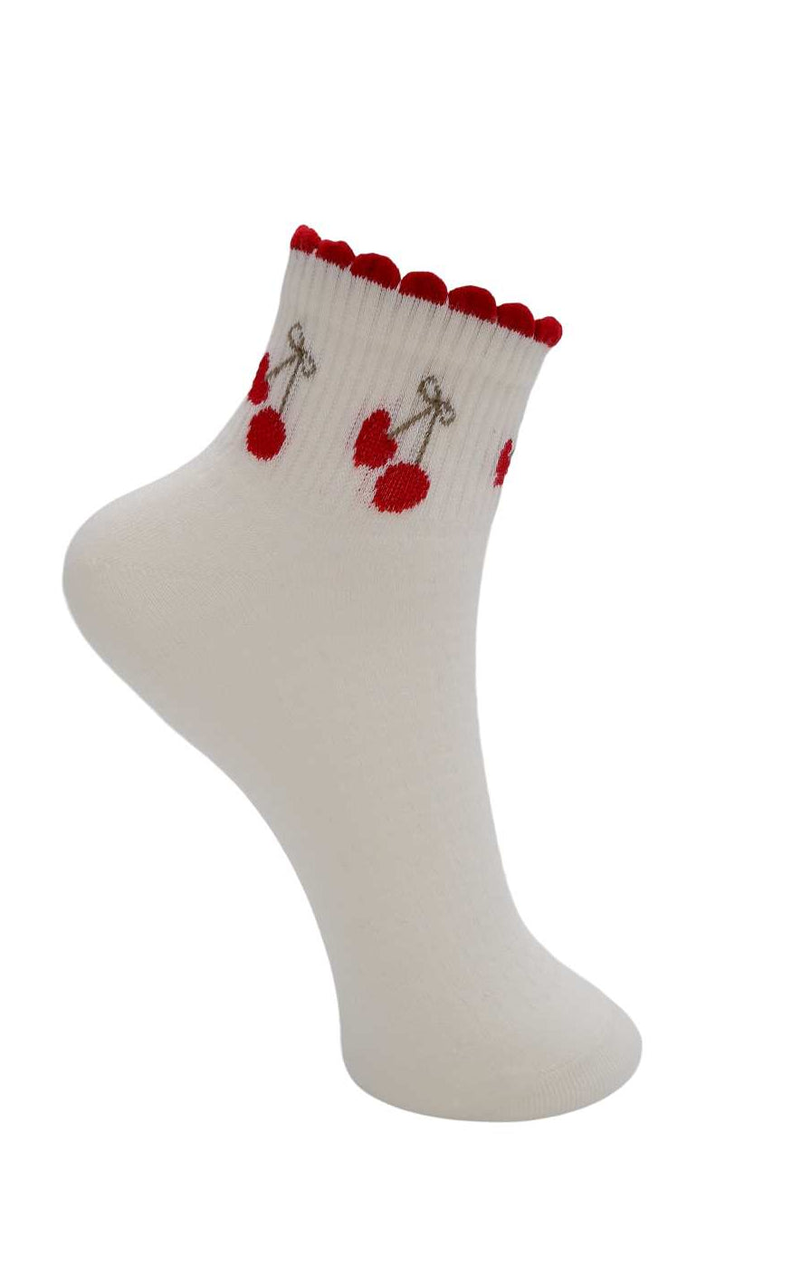 Black Colour Strømper Drue Cherry Off White