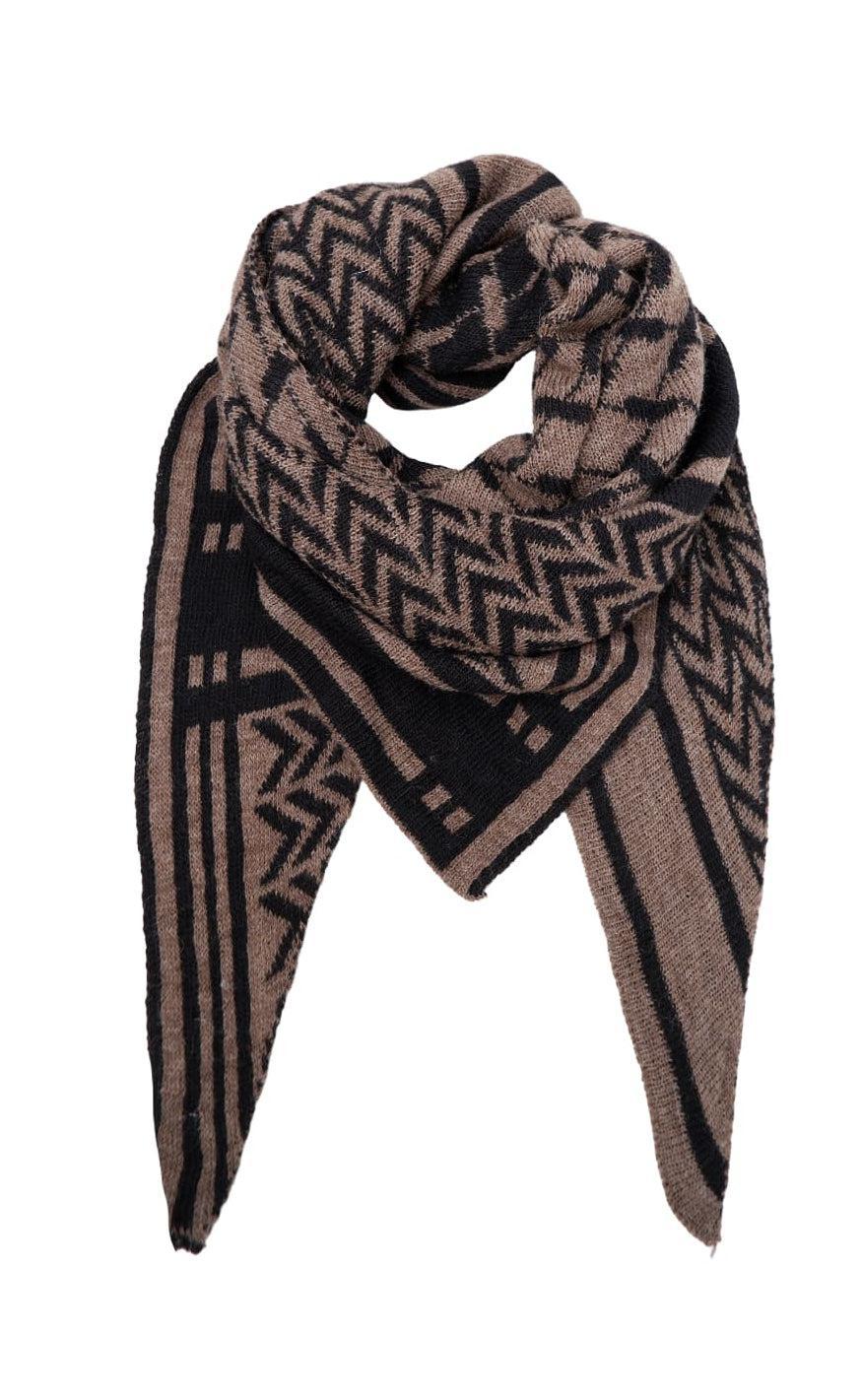 Black Colour Tørklæde Bex Triangle Black Taupe