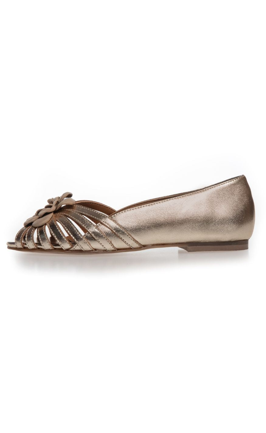 Copenhagen Shoes Ballarinaer La Femme Gold Almond