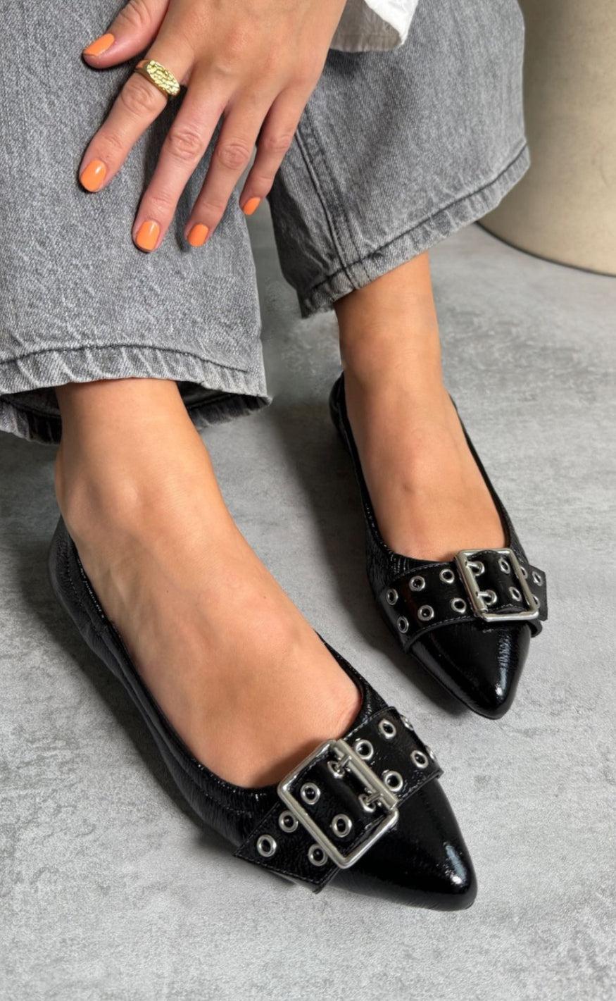 Copenhagen Shoes Ballerina The Reason Why  Black Patent