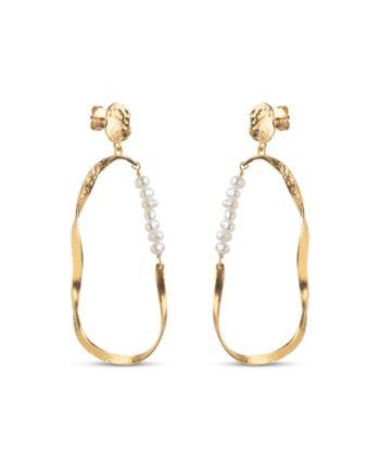 Enamel Copenhagen ørering Aloma Pearl Large Gold Colour