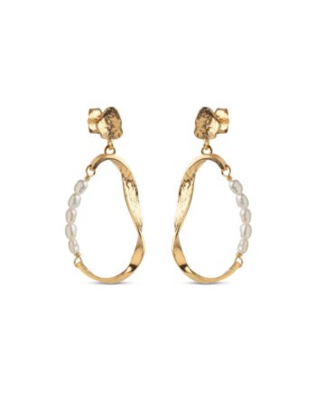 Enamel Copenhagen ørering Aloma Pearl Small Gold Colour