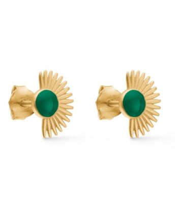 Enamel Copenhagen øreringe   Stud Soleil Petrol Green