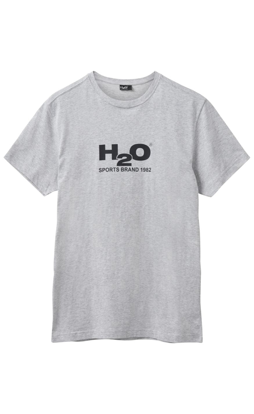 H2o  -shirt Logo Lt  Grey Mel Black
