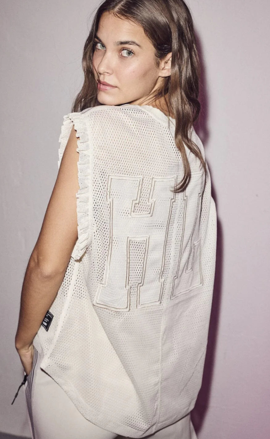 Haute   39 Amitié Top Drift Frill   Pearl