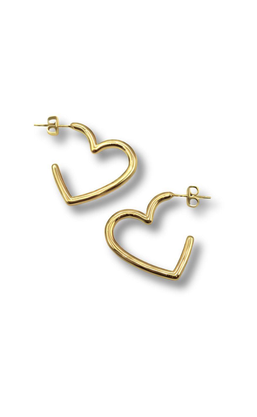 Ikke Aktiver  Smykkeli Copenhagen øreringe Hisa Heart Gold Colour
