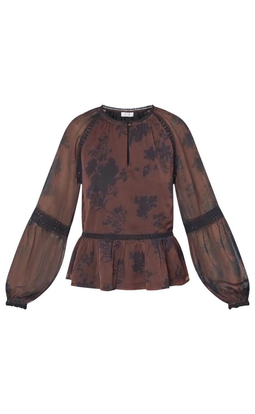 Love   Divine Bluse Love1407 Bordeaux Flower